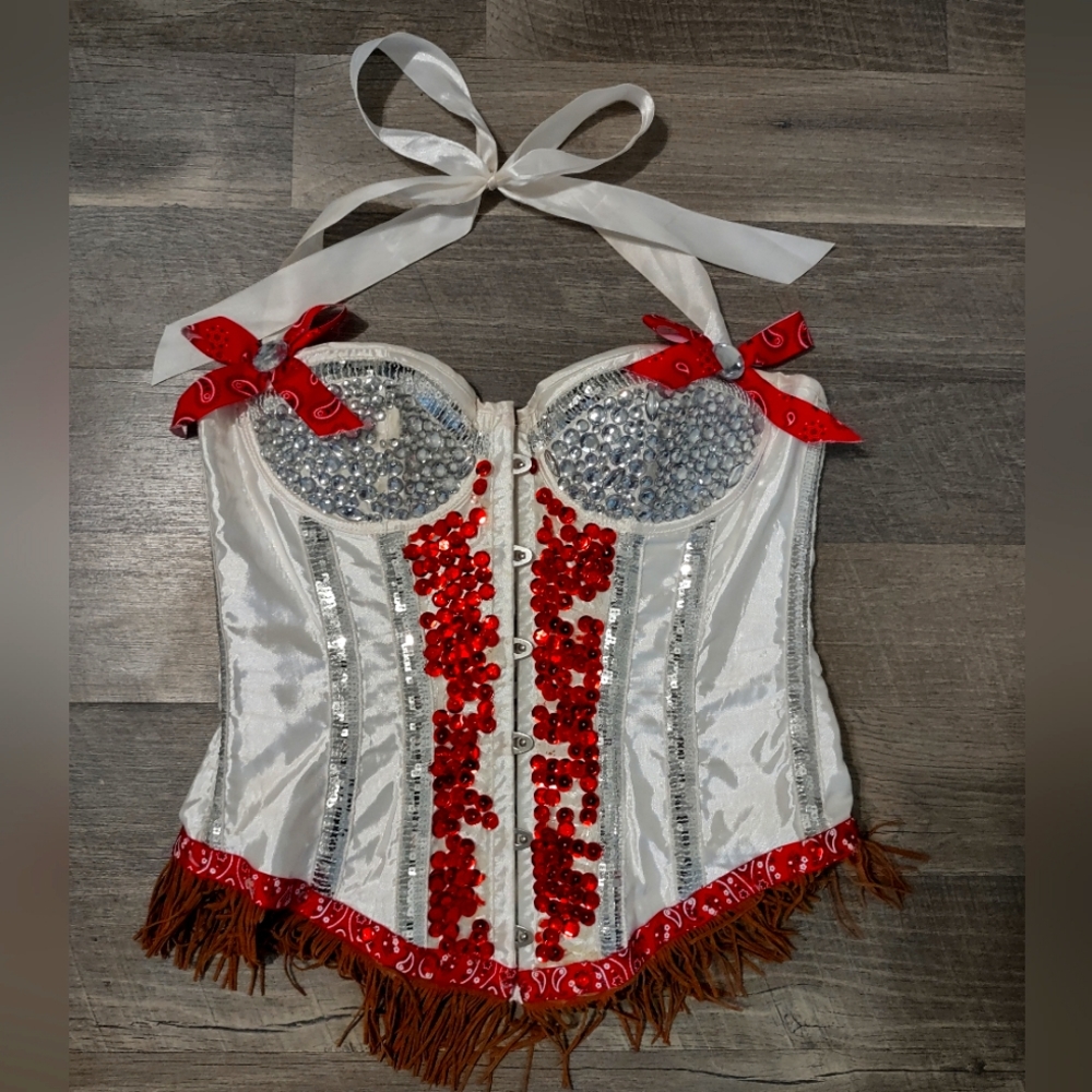 Vintage Red and white corset
